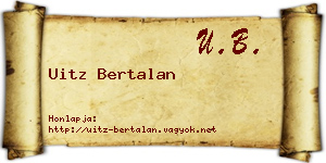 Uitz Bertalan névjegykártya