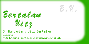 bertalan uitz business card